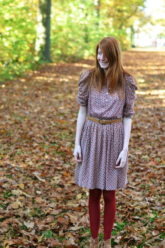 A redhead in red