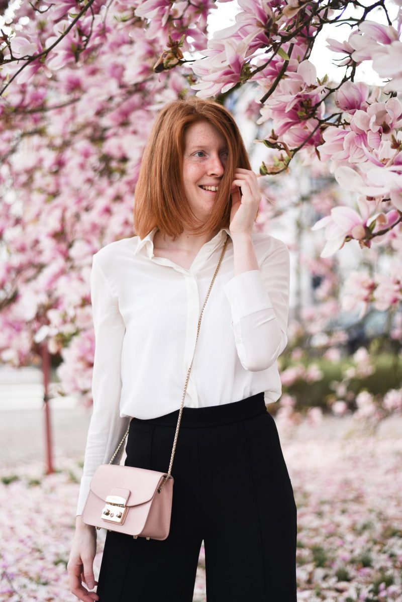 Black culottes outfit