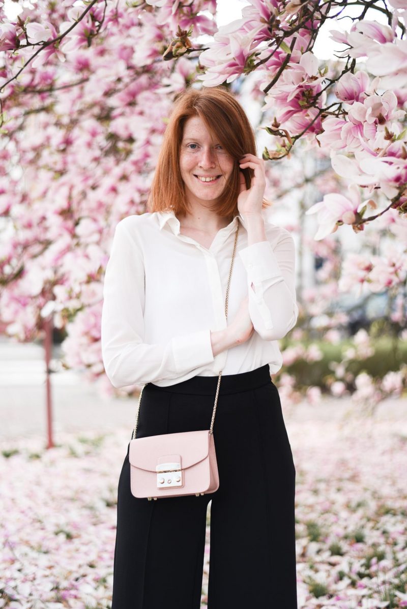 Black culottes outfit