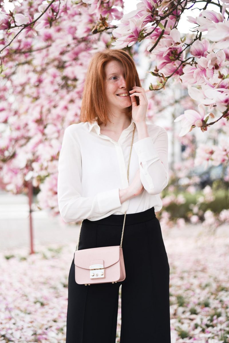 Black culottes outfit