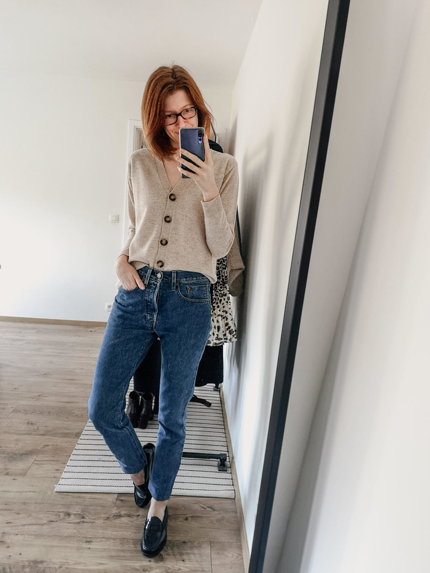 Outfit with 2024 beige cardigan