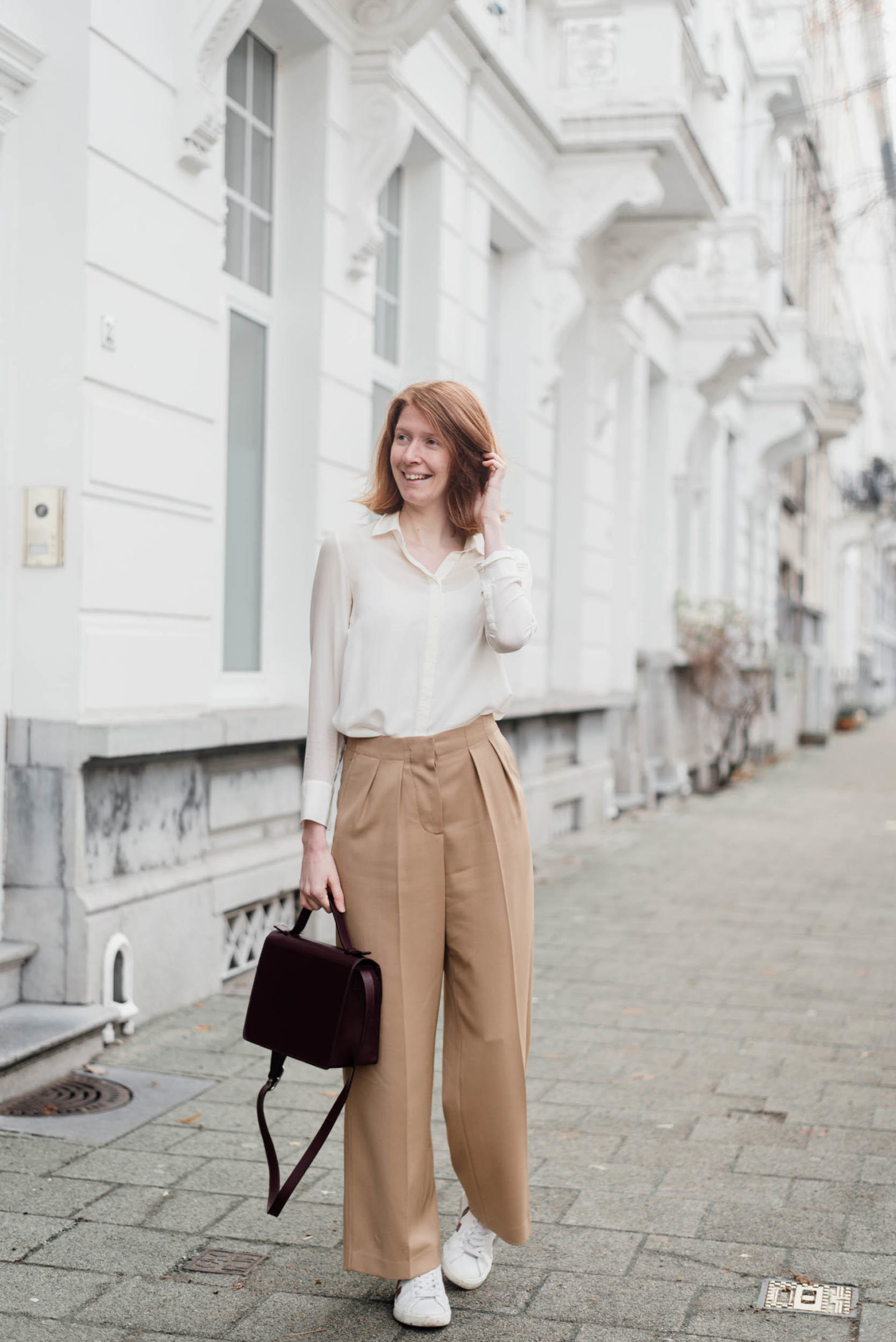 Floral Side Stripe Wide Leg Trousers