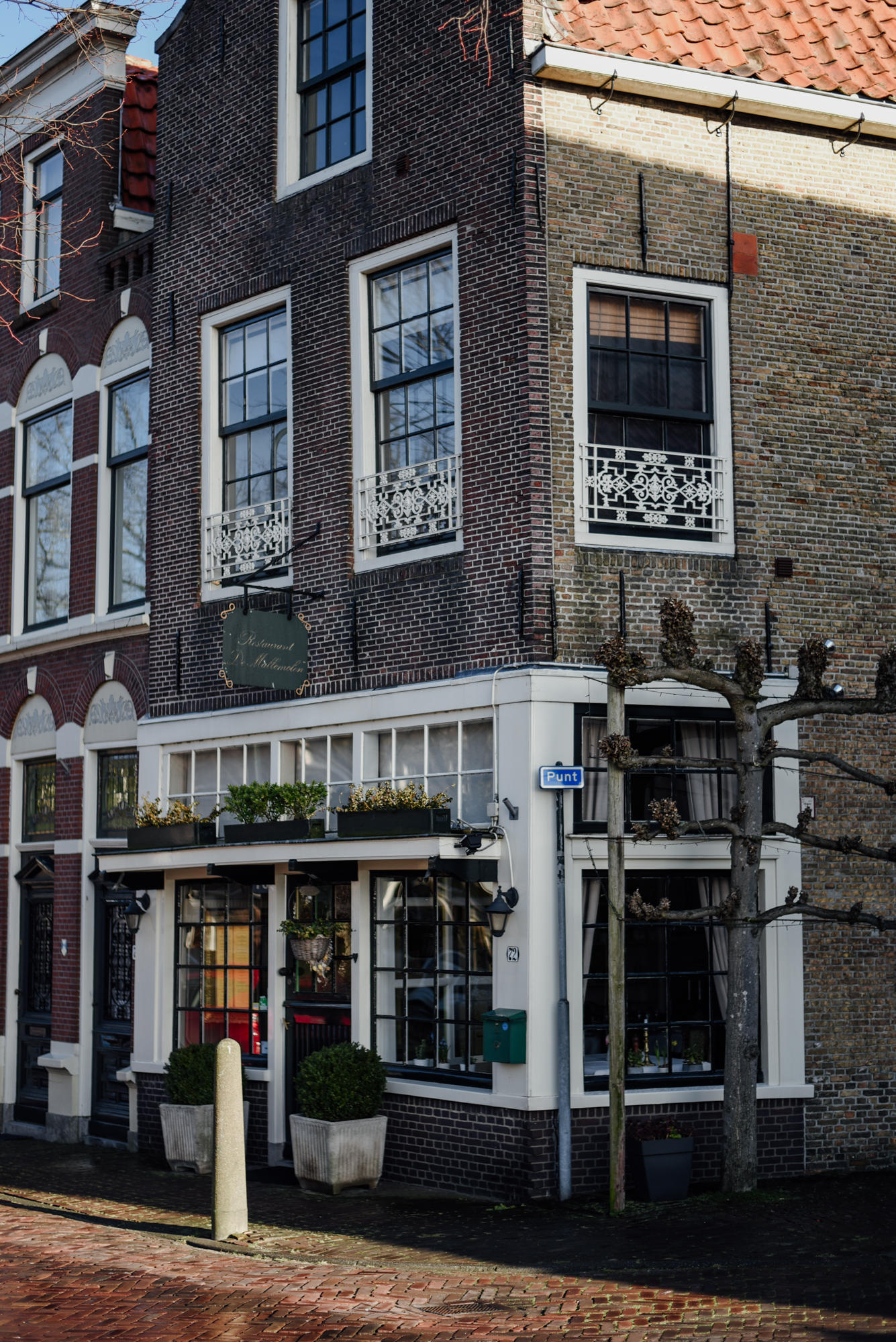 Street corner in Gouda, The Netherlands