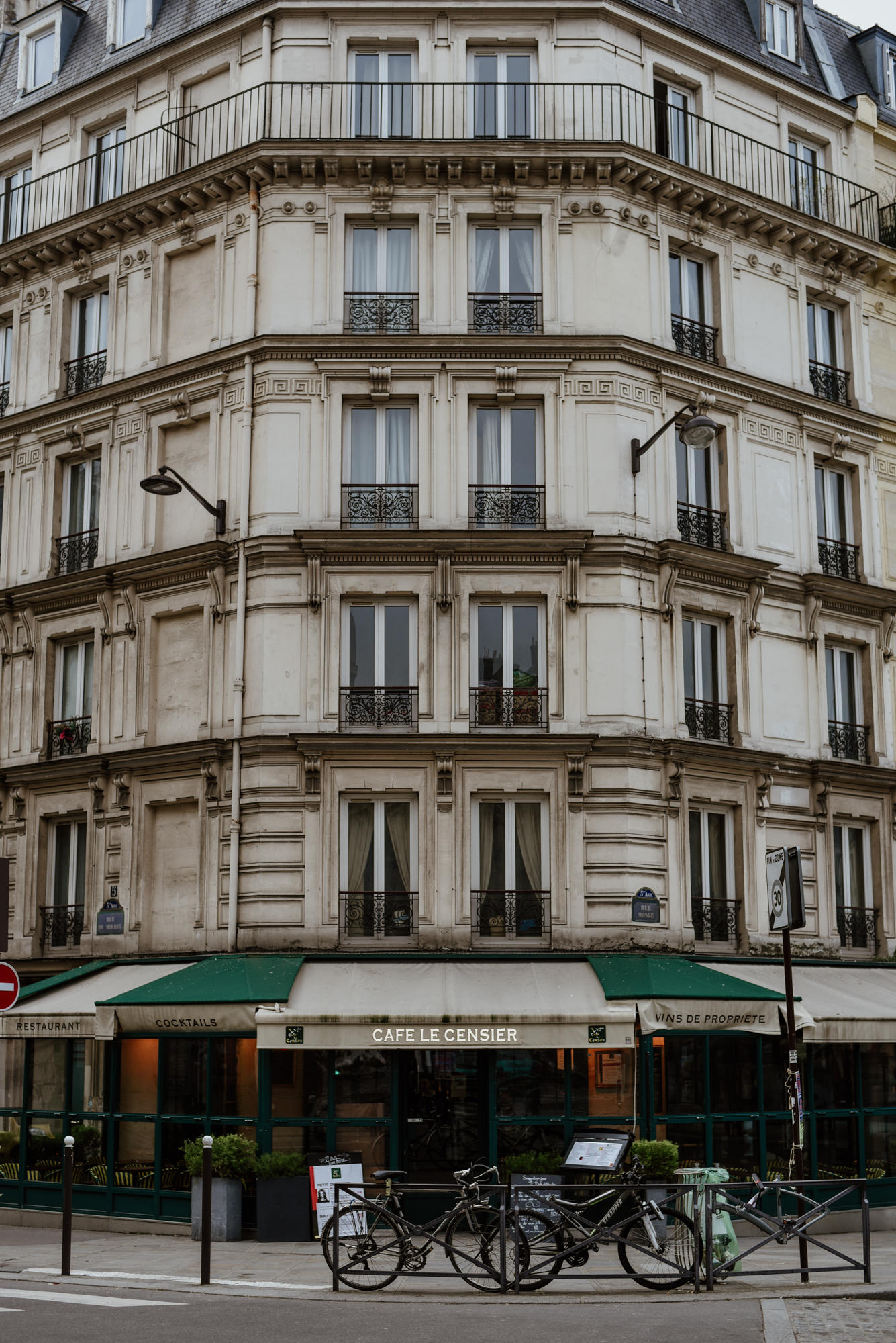 street corner cafe in paris