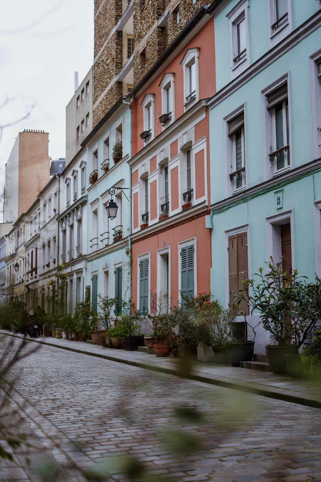 colorful street rue crémieux in paris