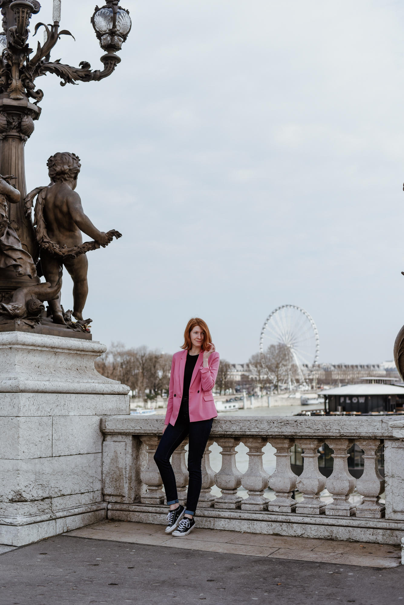 girl on Pont Alexandre III in Paris