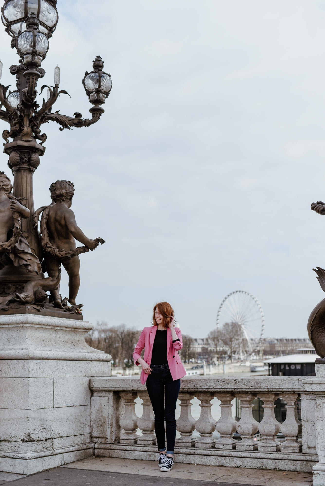girl on Pont Alexandre III in Paris
