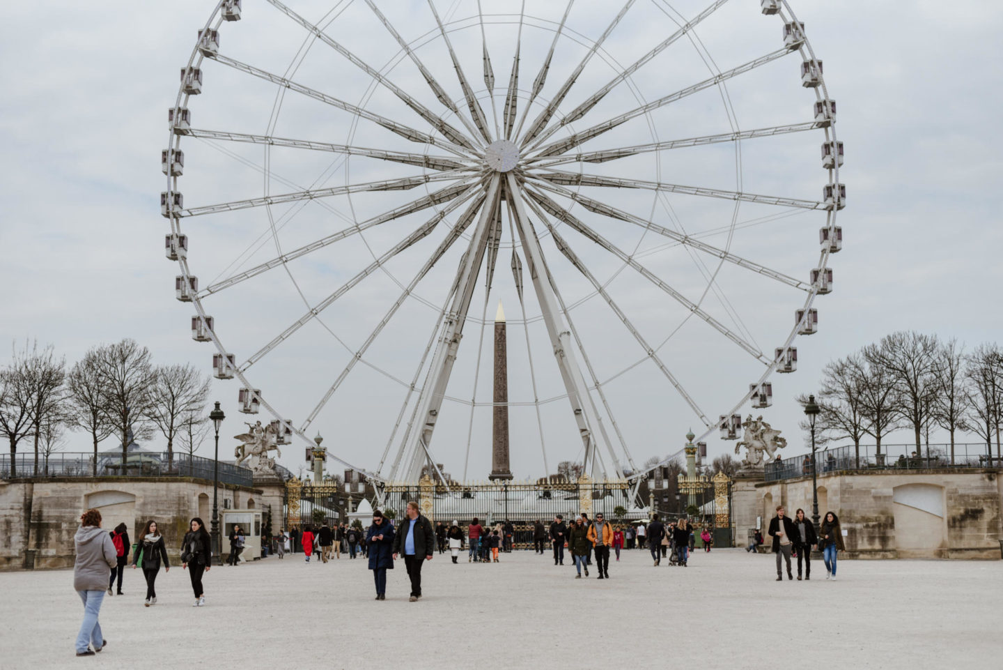 ferris wheel on place de la concorde paris from Jardin de tuileries