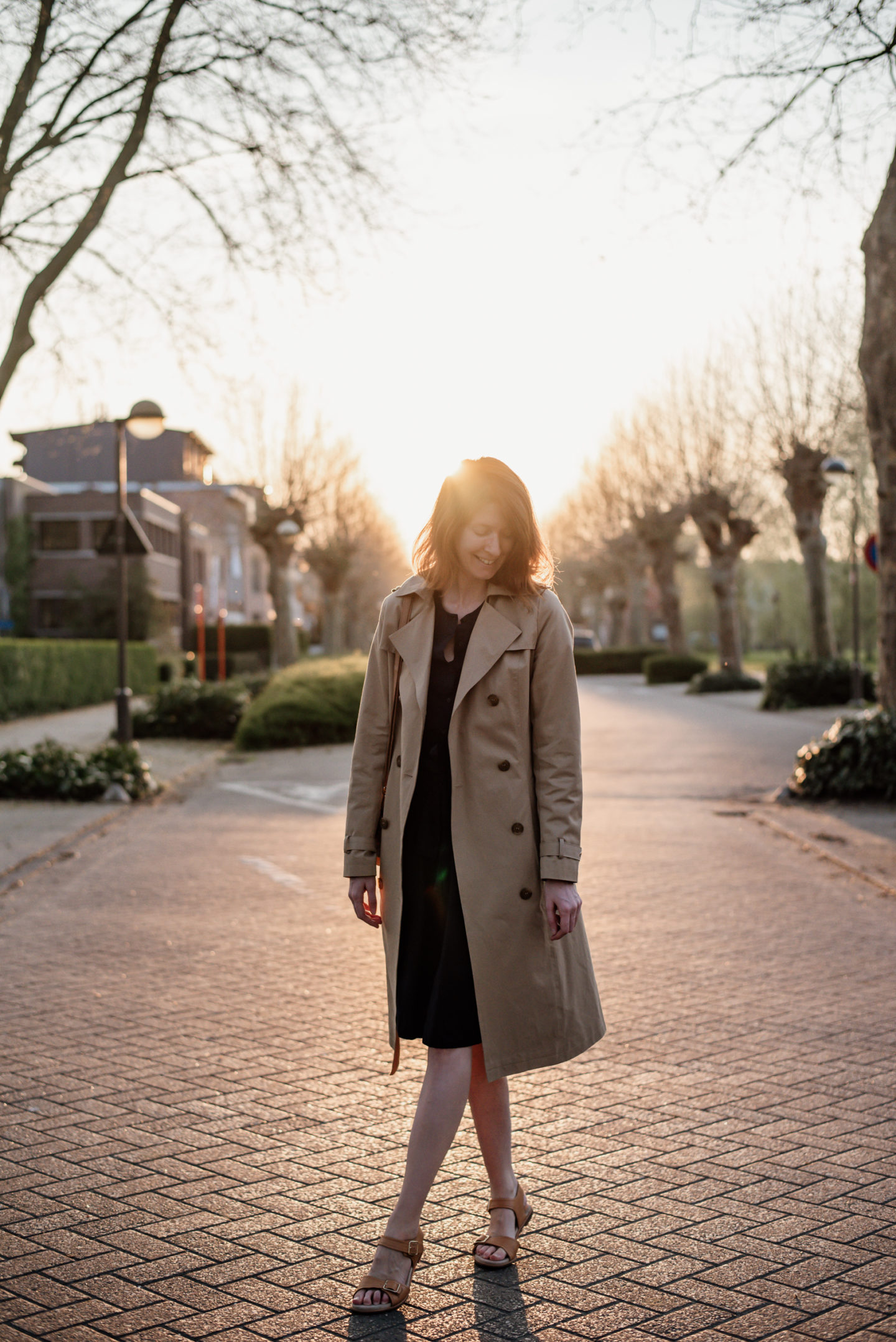 Spring Trench with Blue Cotton Dress • The Ginger Diaries